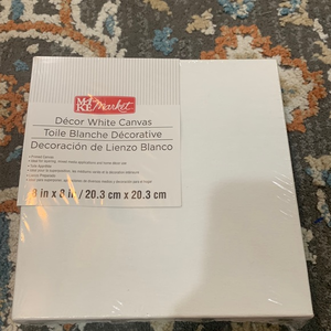 NEW Make Market Decor Canvas 8x8‎ White